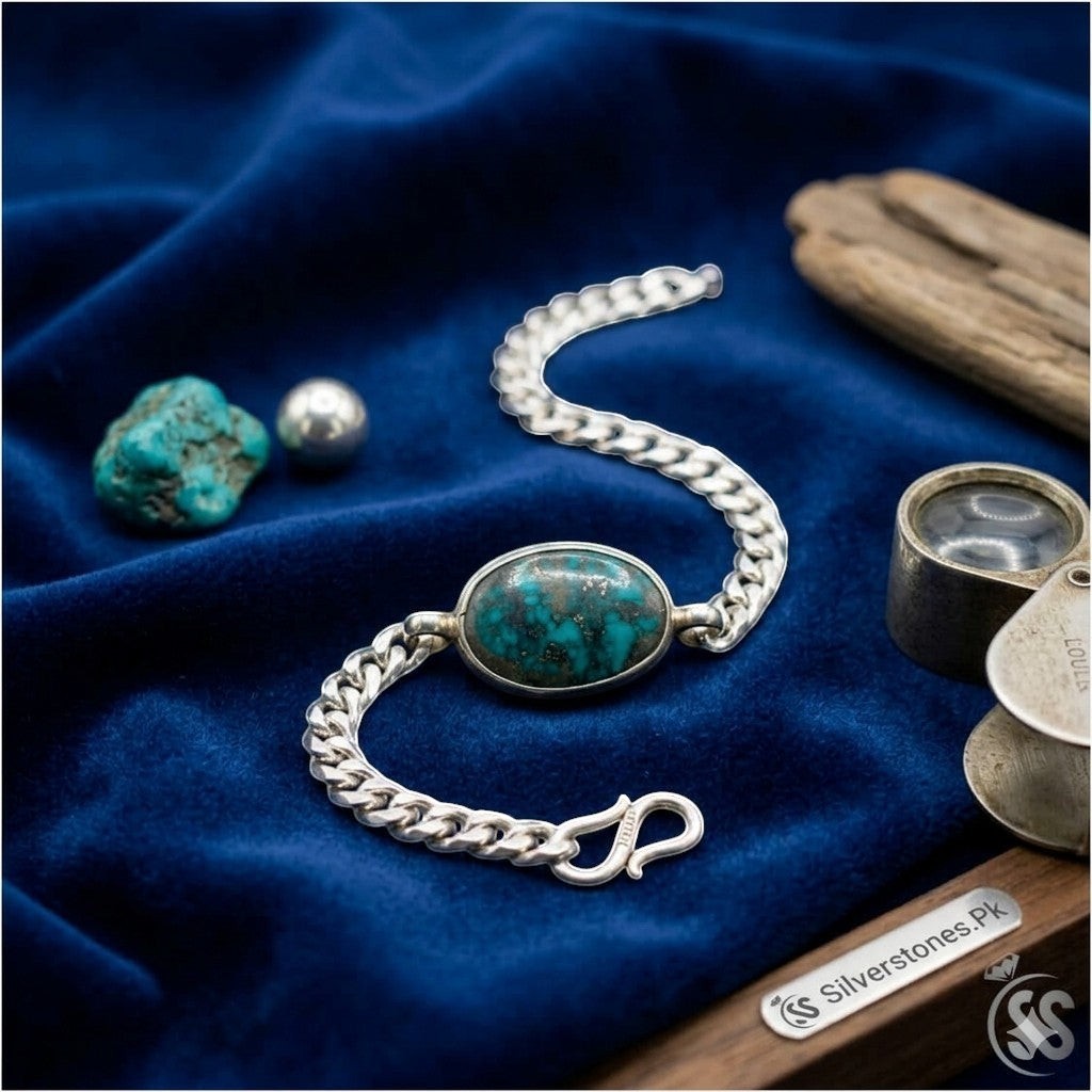 Real Shajri Feroza Chandi Bracelet