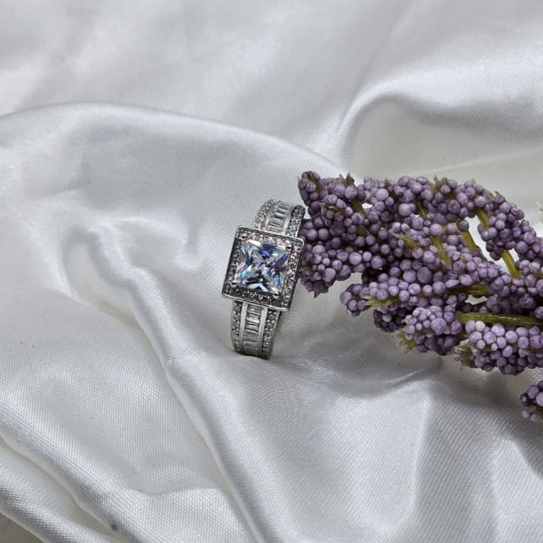 Genuine Italian 925 Sterling Silver Ring – Adjustable Rhodium Finish
