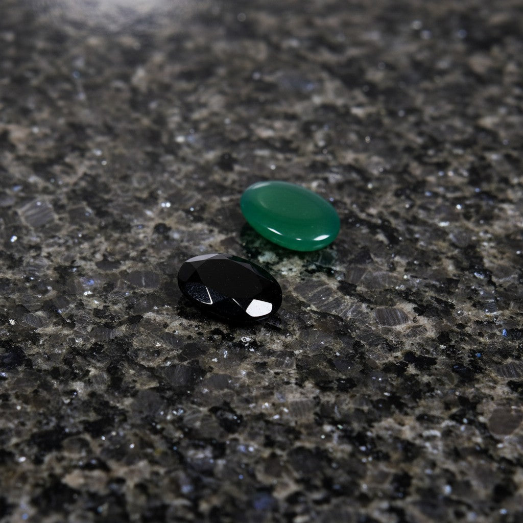 Green oval Aqeeq stone with natural shine