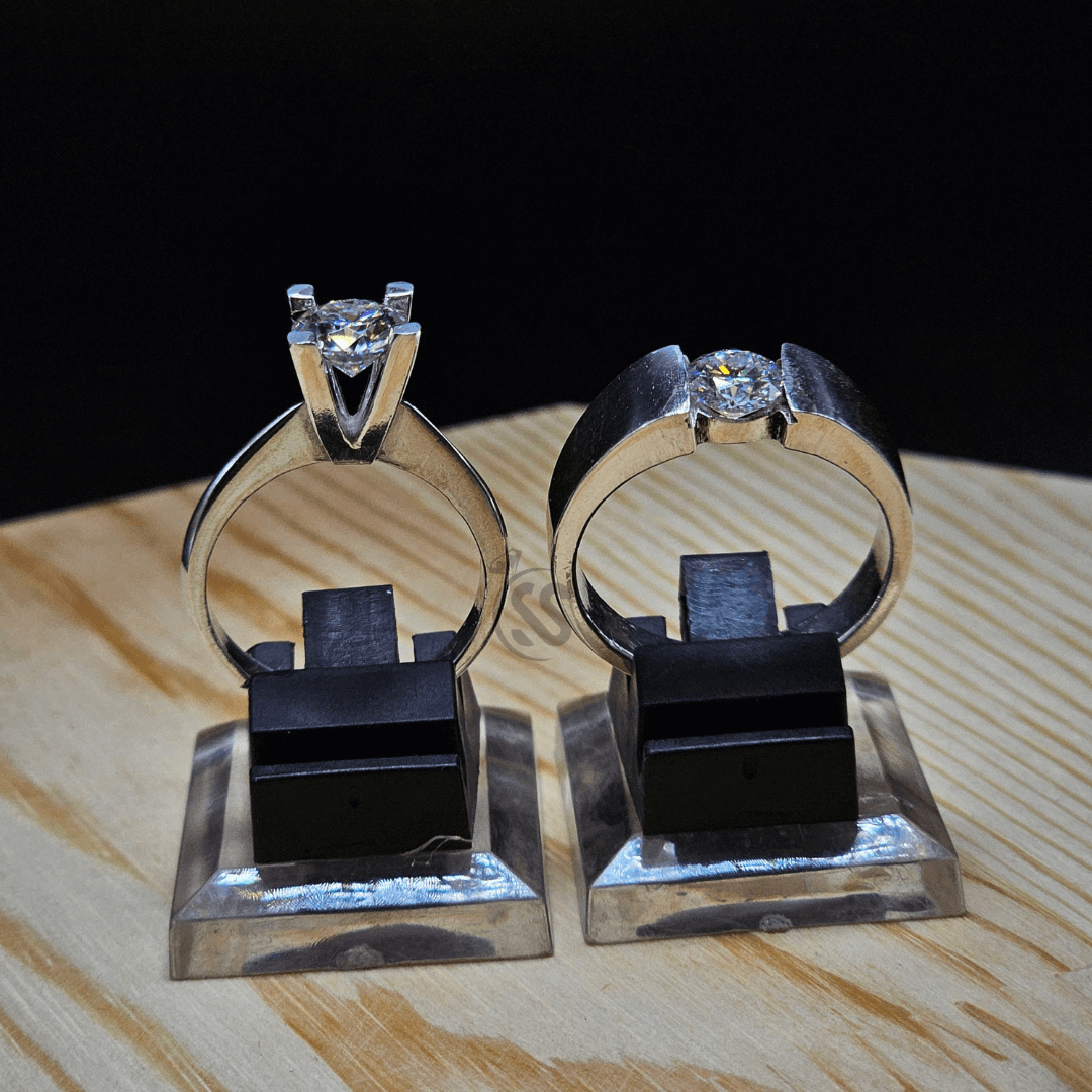 Buy Silver Couple Rings with Moissanite Diamonds – Silver Jewelry
