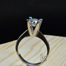 Silver Couple Rings with Moissanite Diamonds