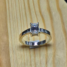 Silver Couple Rings with Moissanite Diamonds