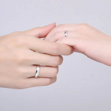 Italian 925 Silver Couple Ring Bands