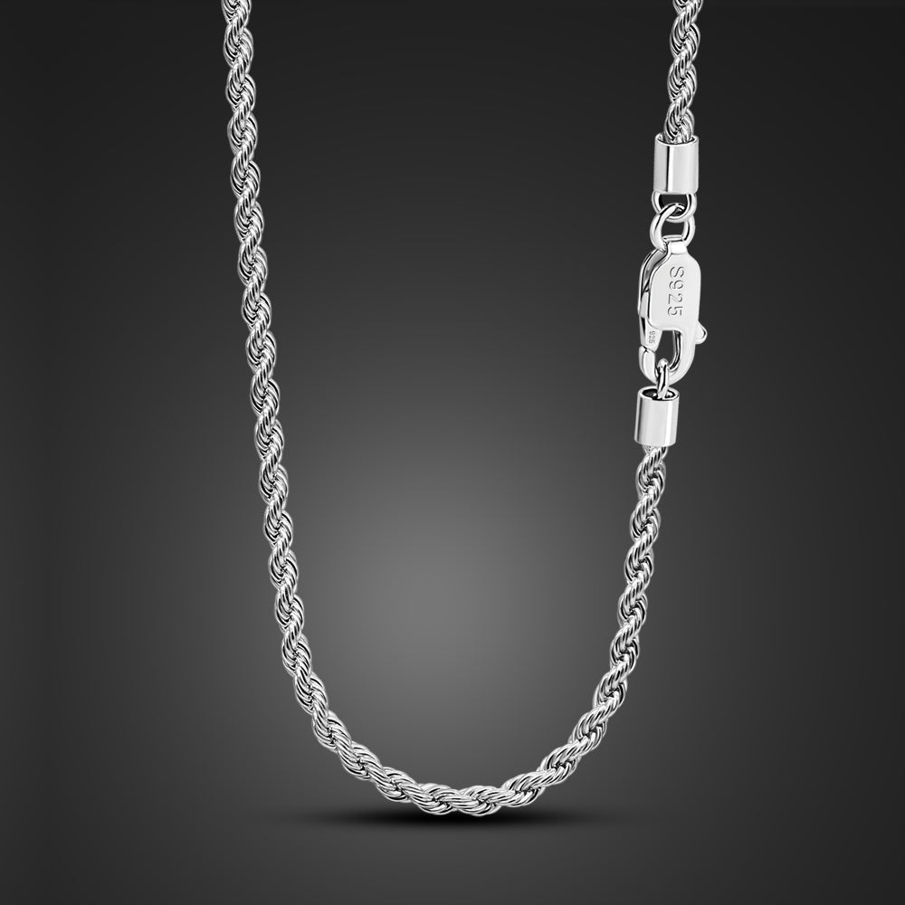 Italian 925 Silver 3 mm Rope Chain