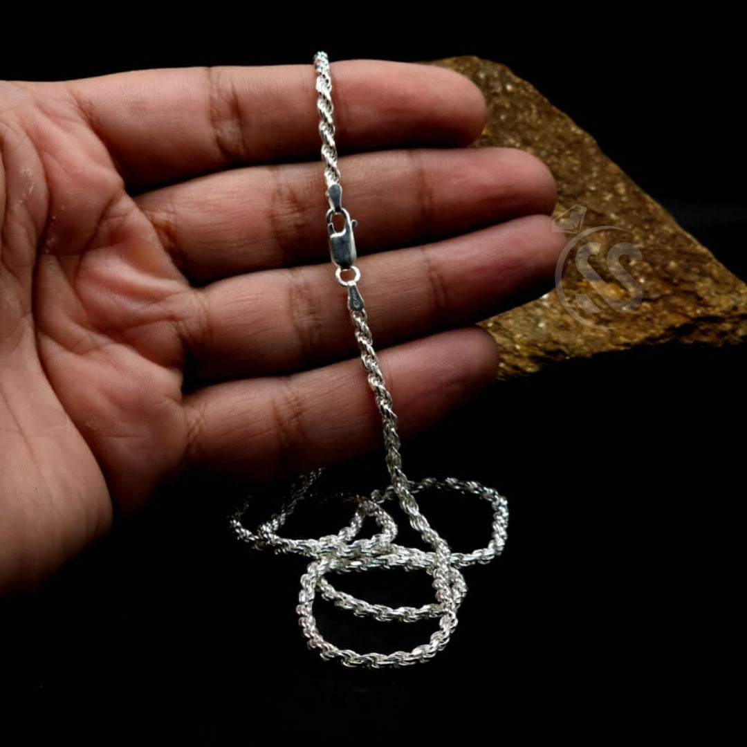 Italian 925 Silver 3 mm Rope Chain