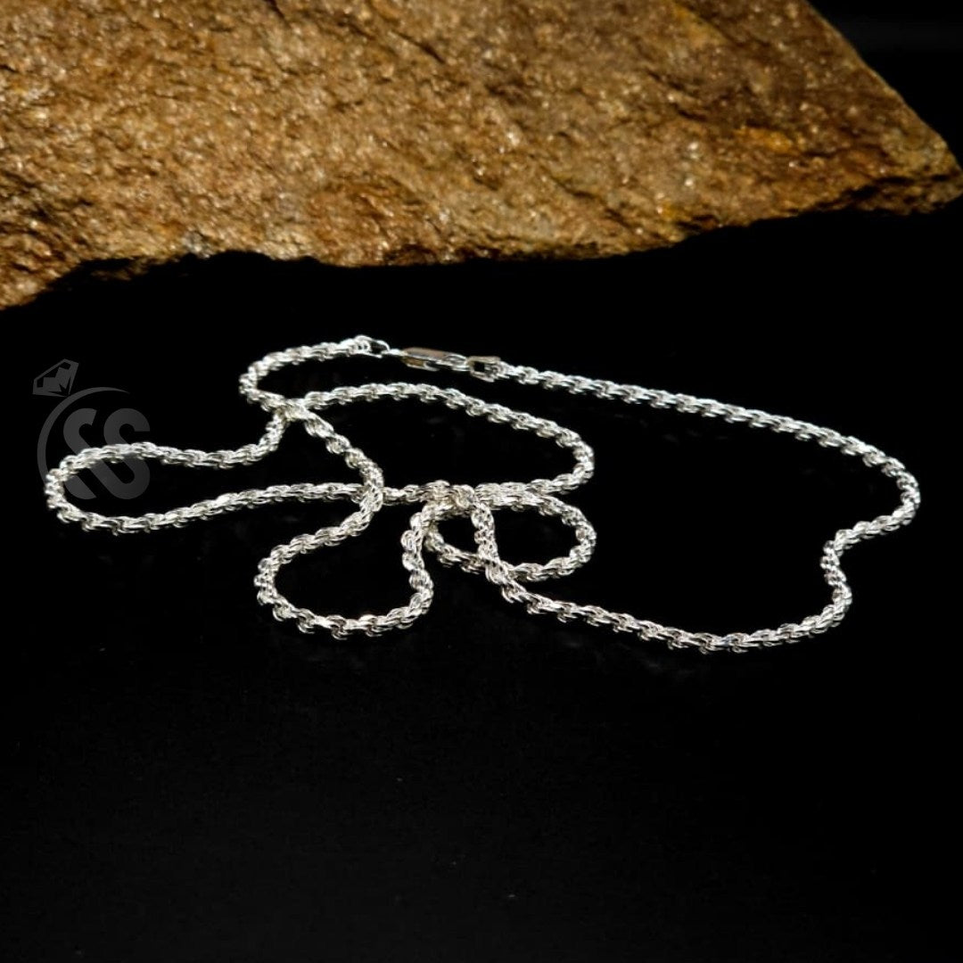 Italian 925 Silver 3 mm Rope Chain for gents