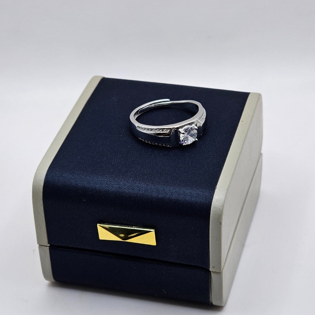 Italian 925 Silver Adjustable Ring – Elegant Rhodium Plated Anti Tarnish