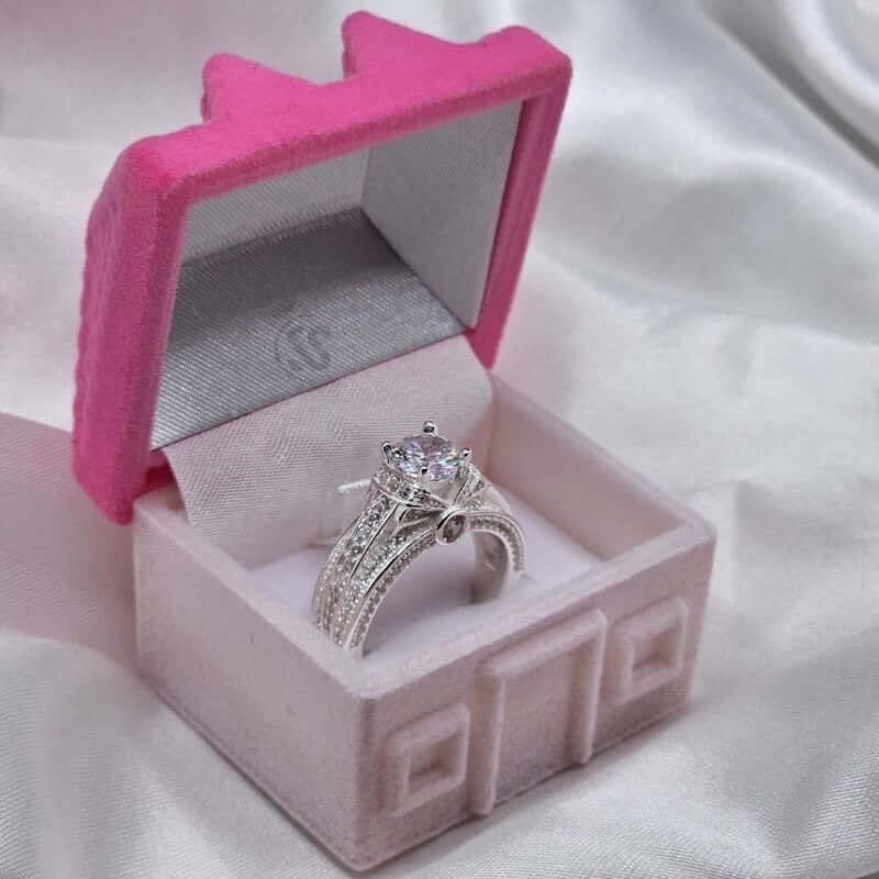 Italian Silver Moissanite Diamond Ring – 1 Carat | A+ Quality with Certificate