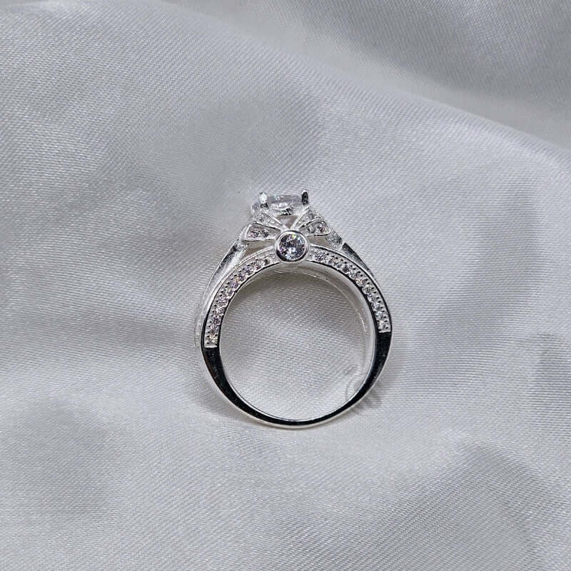 Italian Silver Moissanite Diamond Ring – 1 Carat | A+ Quality with Certificate