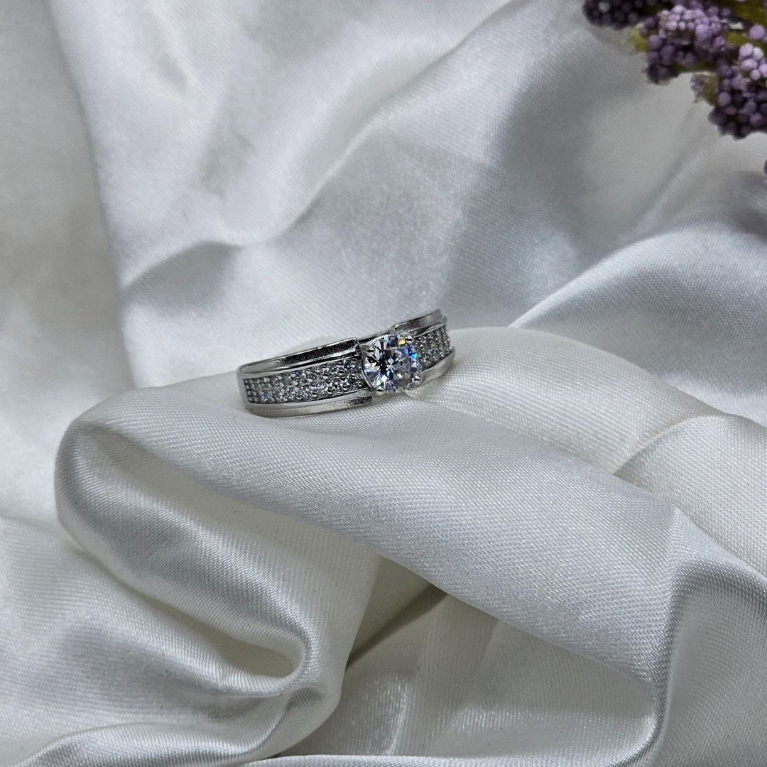 Italian Sterling Silver Adjustable Ring – Rhodium Coated Anti Tarnish