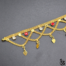 Elegant Gold-Plated Silver Anklet with Zircon Stones