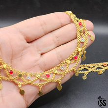 Elegant Gold-Plated Silver Anklet with Zircon Stones