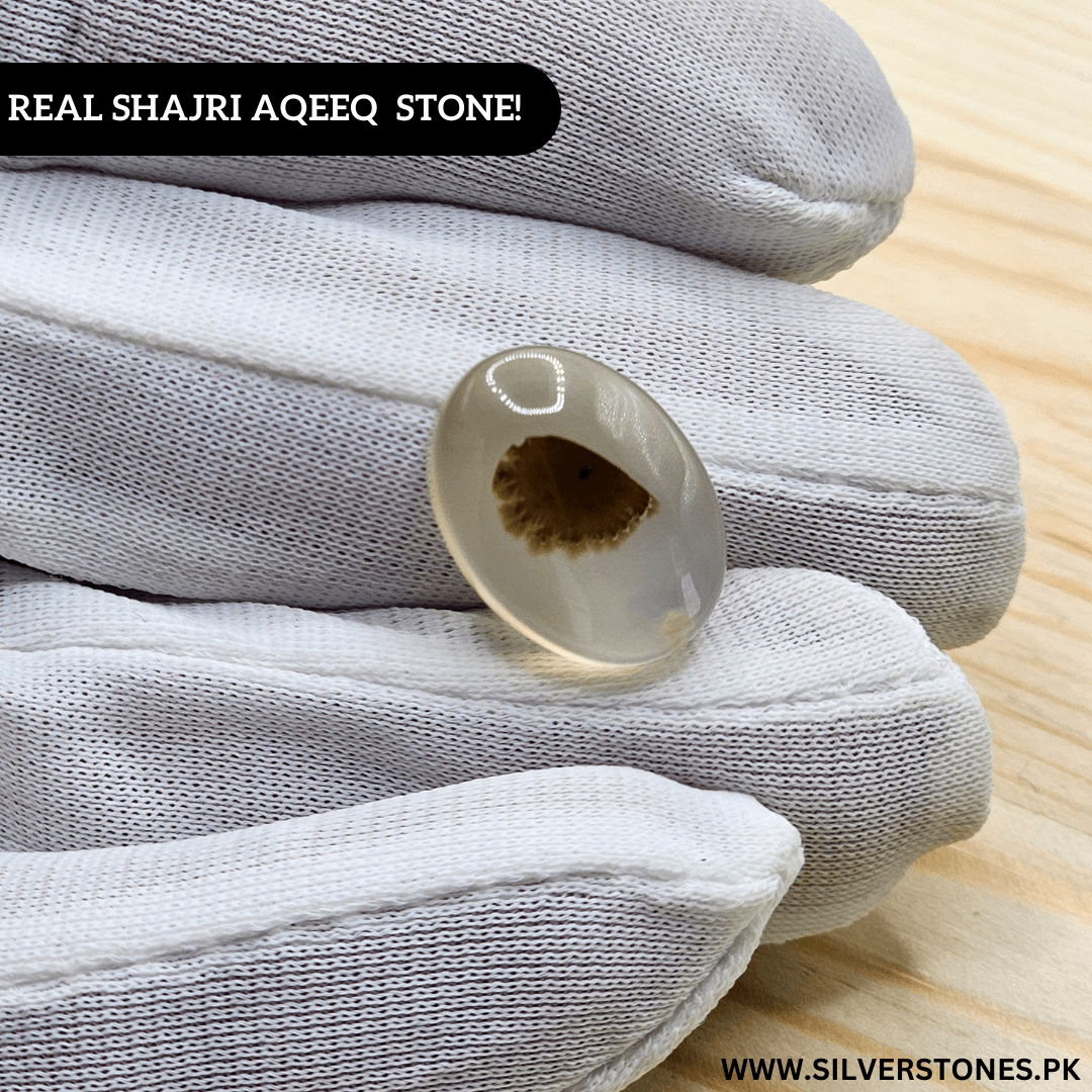 Real Shajri Aqeeq Stone showcasing its unique patterns, symbolizing elegance and spiritual power.