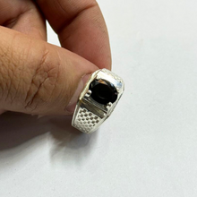 Black Zircon Silver Ring