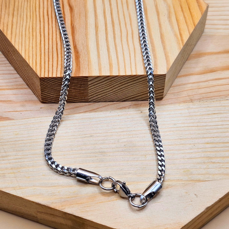 Stainless Steel Square Cuban Gents Chain – 3mm Width | 20 Inches