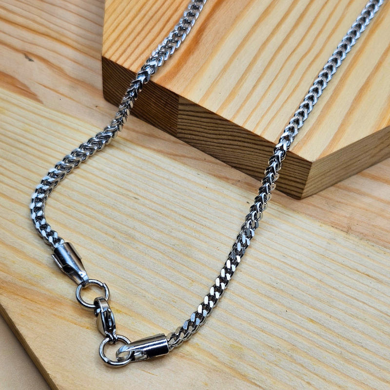 Stainless Steel Square Cuban Gents Chain – 3mm Width | 20 Inches