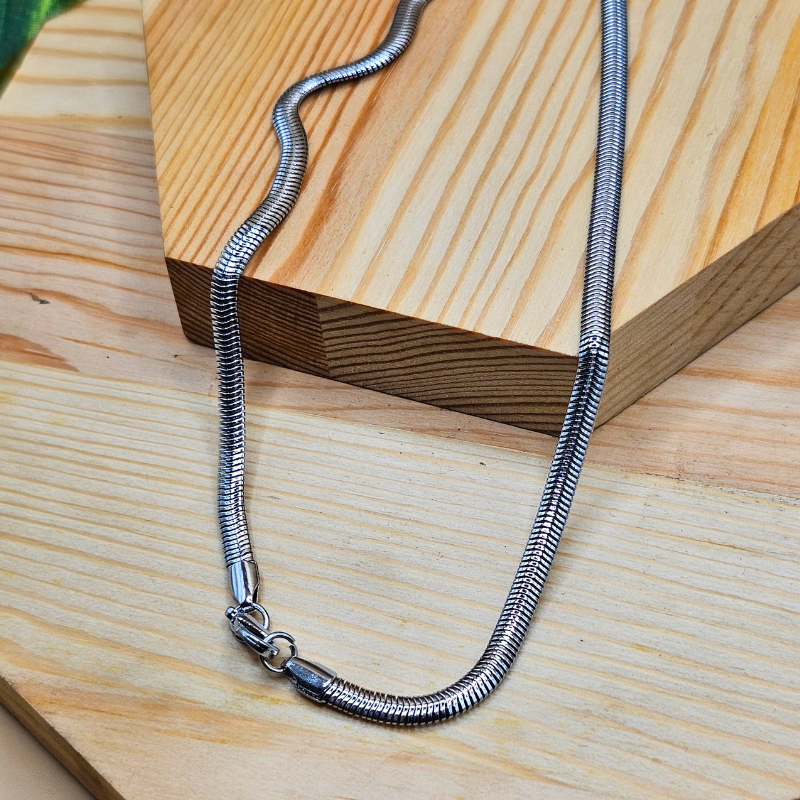 Stainless Steel Snake Chain – 4mm Width | 20 Inches