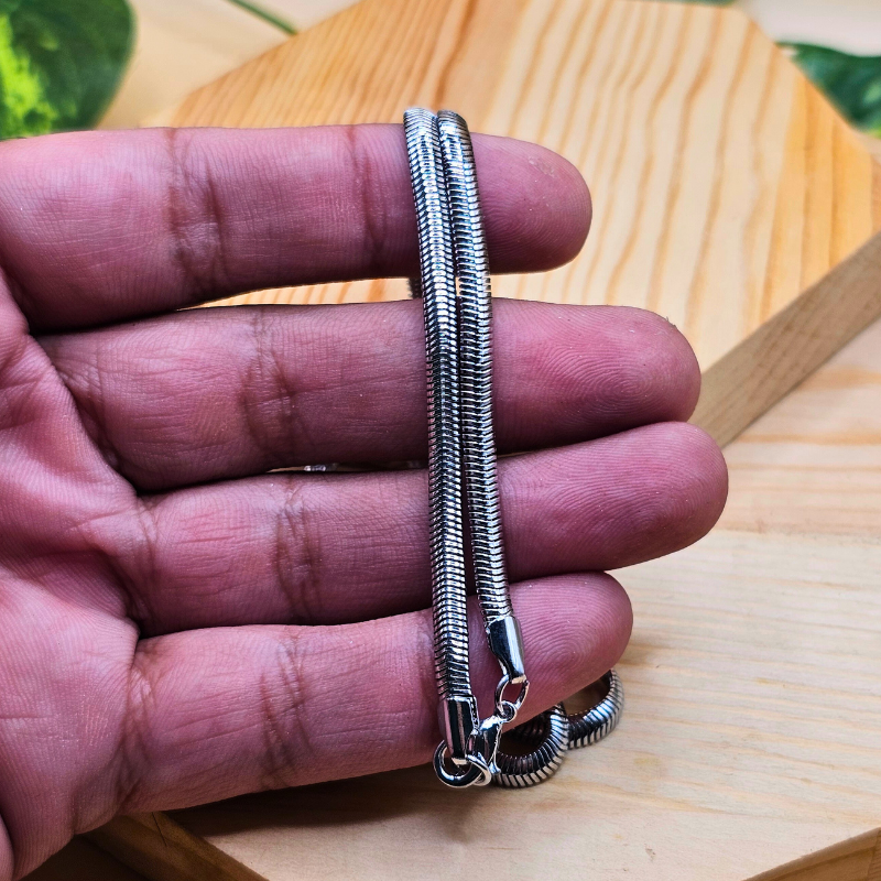 Stainless Steel Snake Chain – 4mm Width | 20 Inches