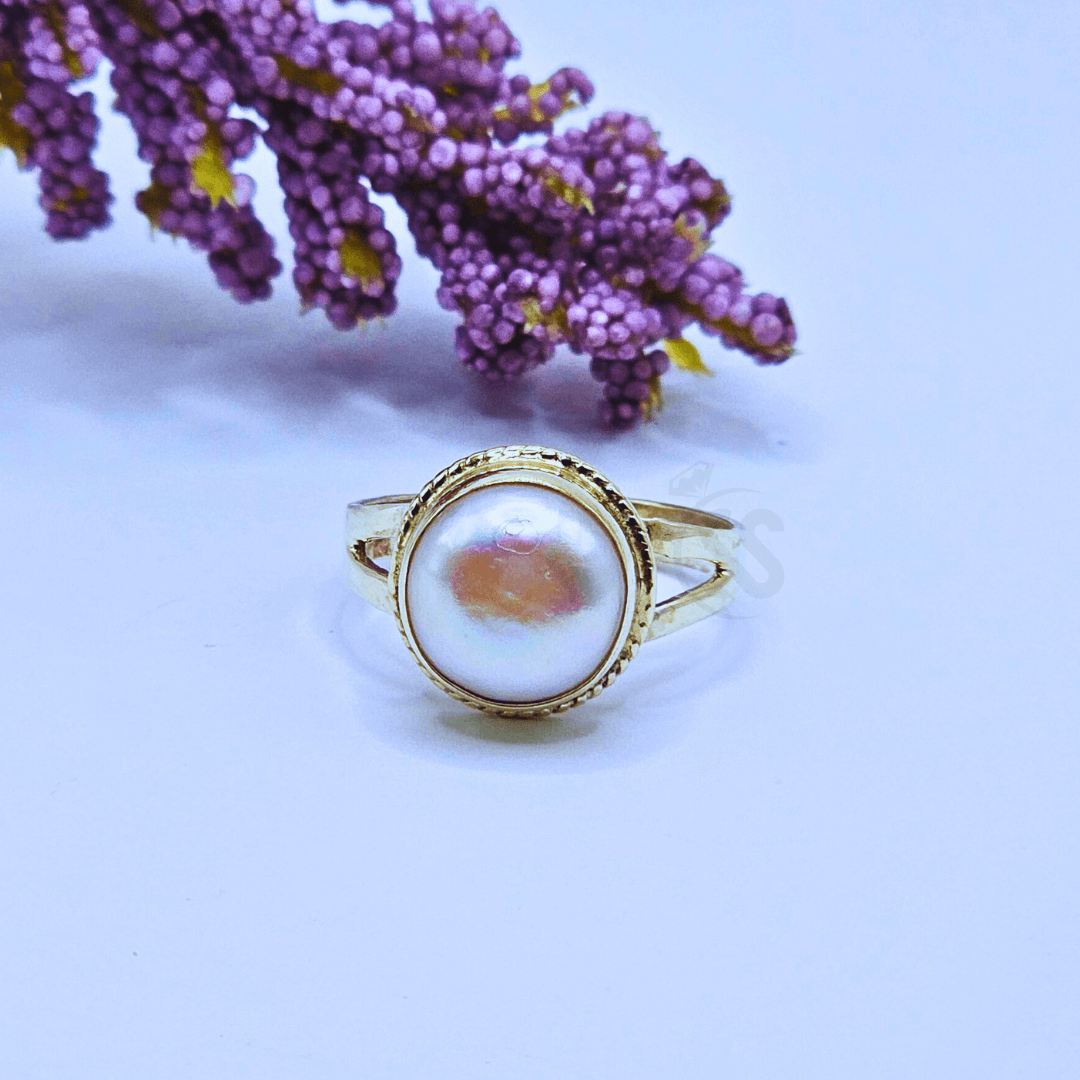 Real Pearl Stone Silver Ladies Ring