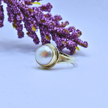 Real Pearl Stone Silver Ladies Ring