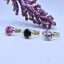 Zircon Silver Ladies Ring in Antique Style