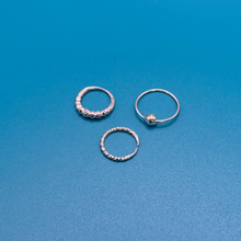 Pack of 3 Silver Nose Rings