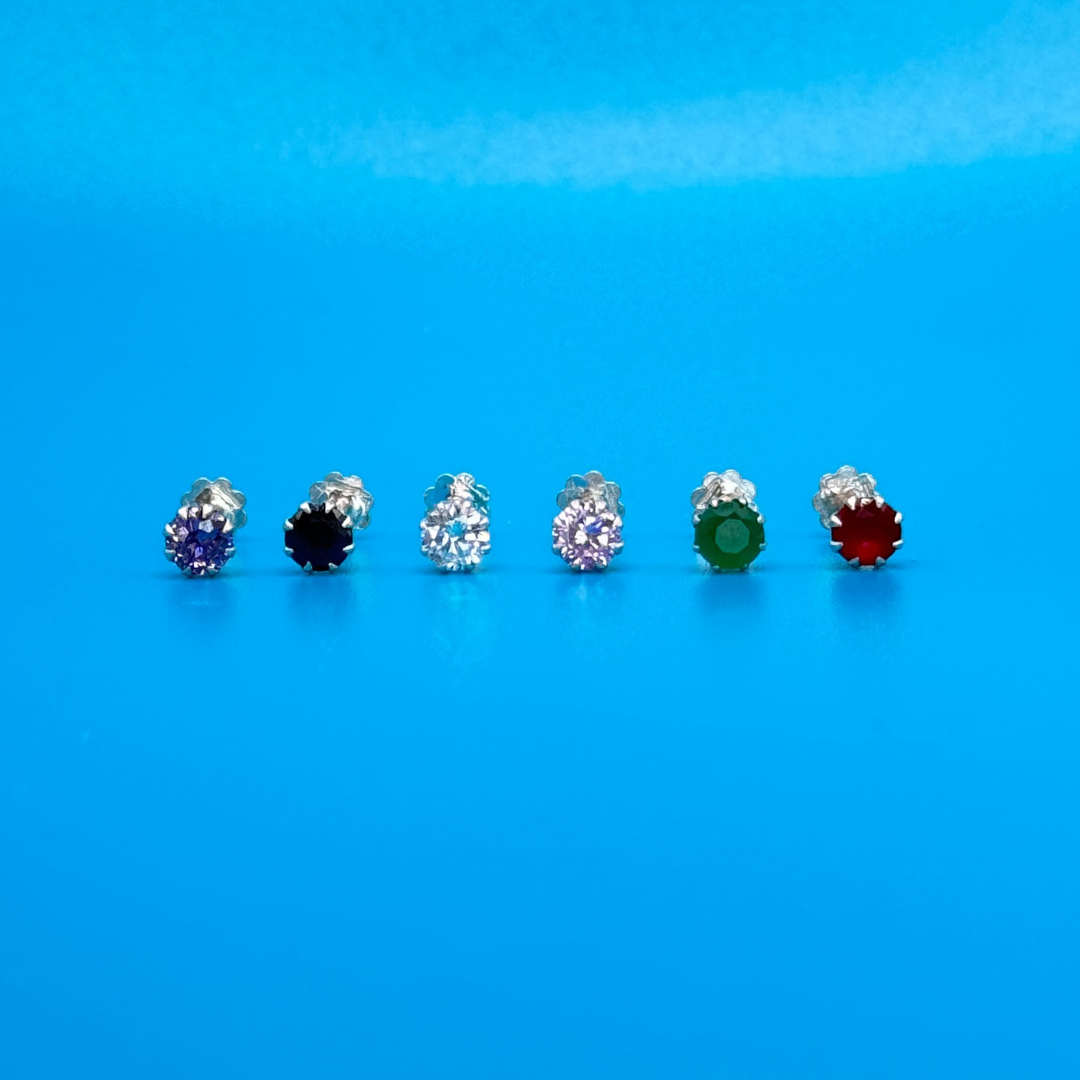 Zircon Silver (Chandi) Nose Pin