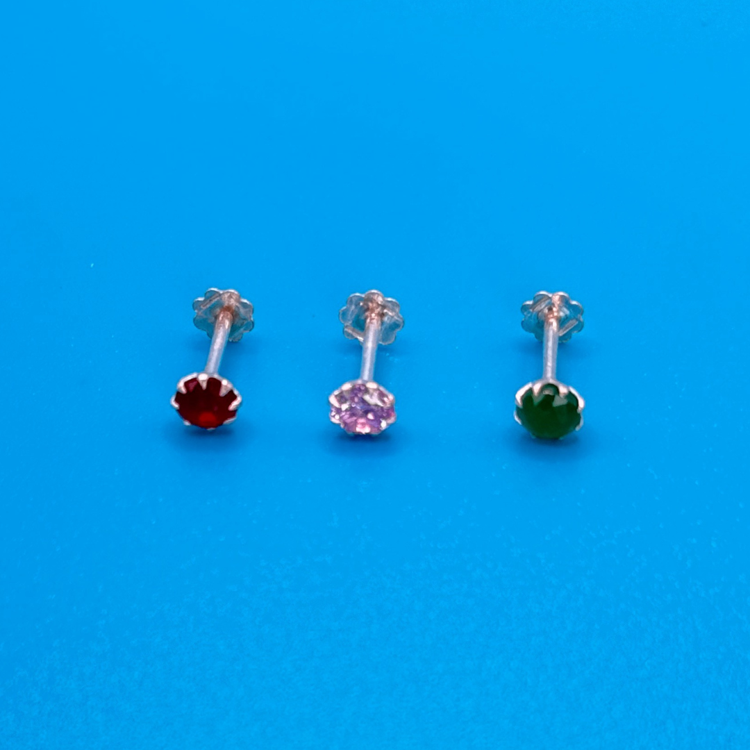 Pack of 3 Silver Nose Pins