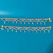 Silver Anklets With Zircons