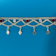 Silver Anklets With Zircons