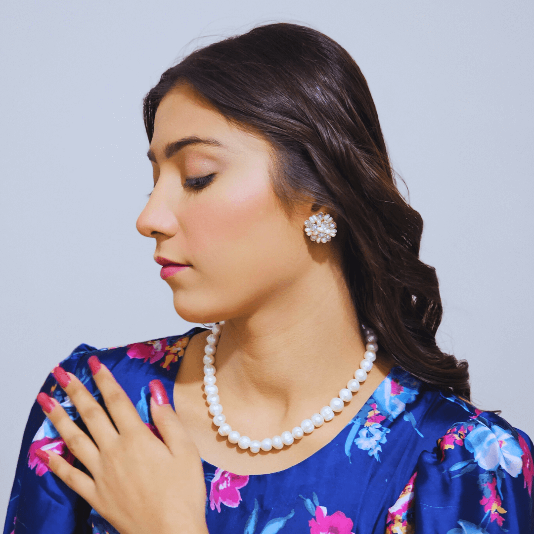 Timeless Elegance: Real Pearl Stone Necklace for Ladies