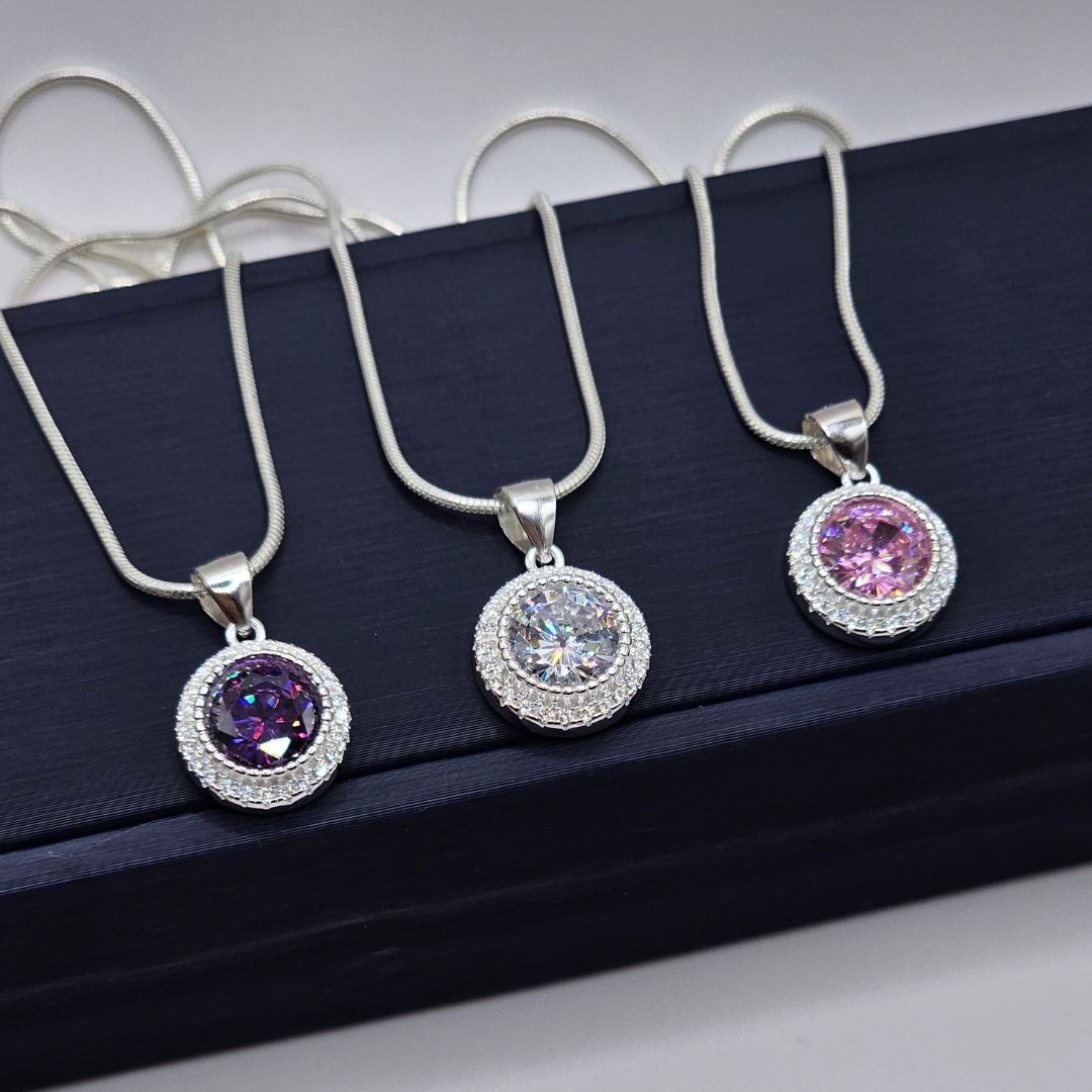 Modern 925 Silver Chain & Pendant with White Zircons – Women’s Jewelry