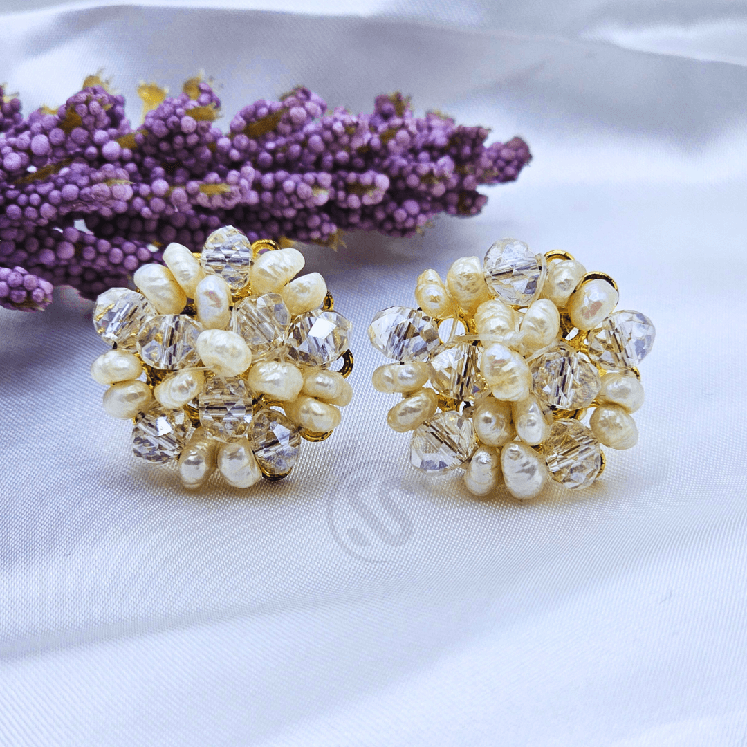 Discover Elegance with Our Real Pearl Stone Ear Pins