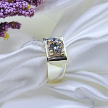 Moissanite Gents Silver Ring