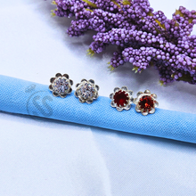 Zircon Silver (Chandi) Ear Pins (Tops)