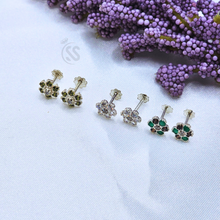 Zircon Silver (Chandi) Ear Pins (Tops)