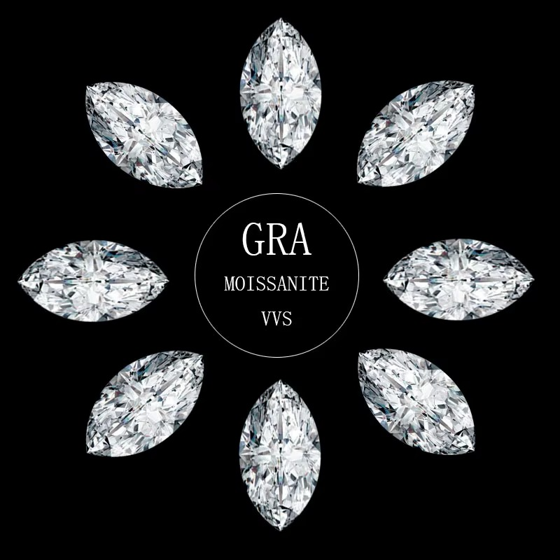 Moissanite Marquise Cut Diamond (GRA Certified) 2