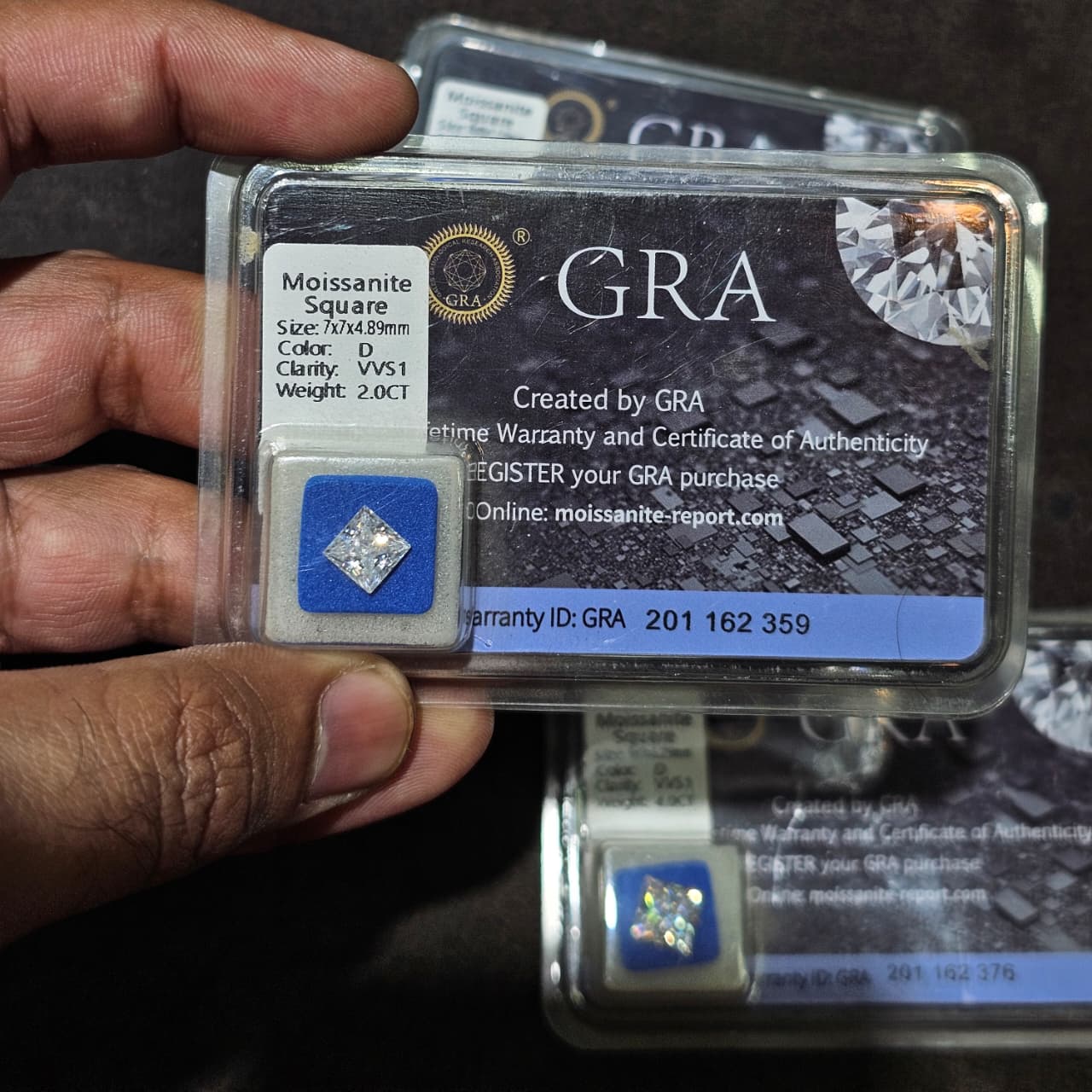 Moissanite diamond princess cut