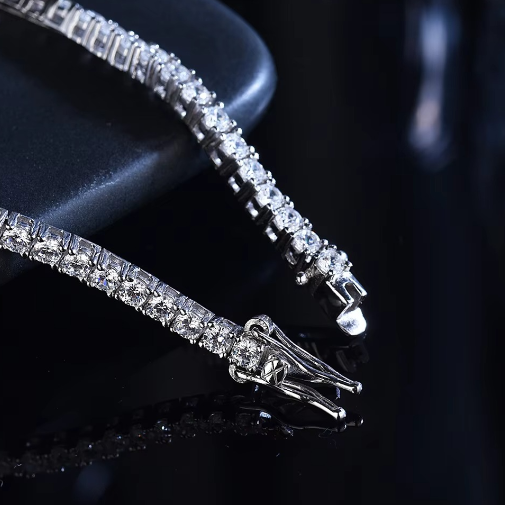 Premium Moissanite Diamond Tennis Style Silver Bracelet