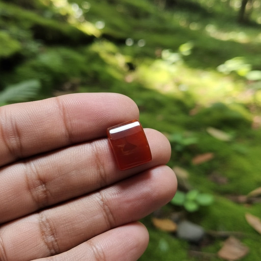 Natural brown Aqeeq gemstone with polished plate shape