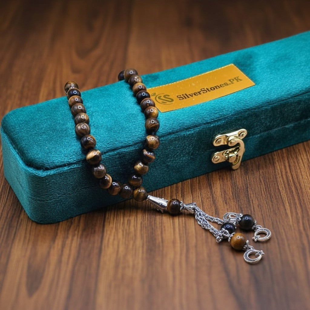 Original Tiger Eye Gemstone Tasbeeh Beads