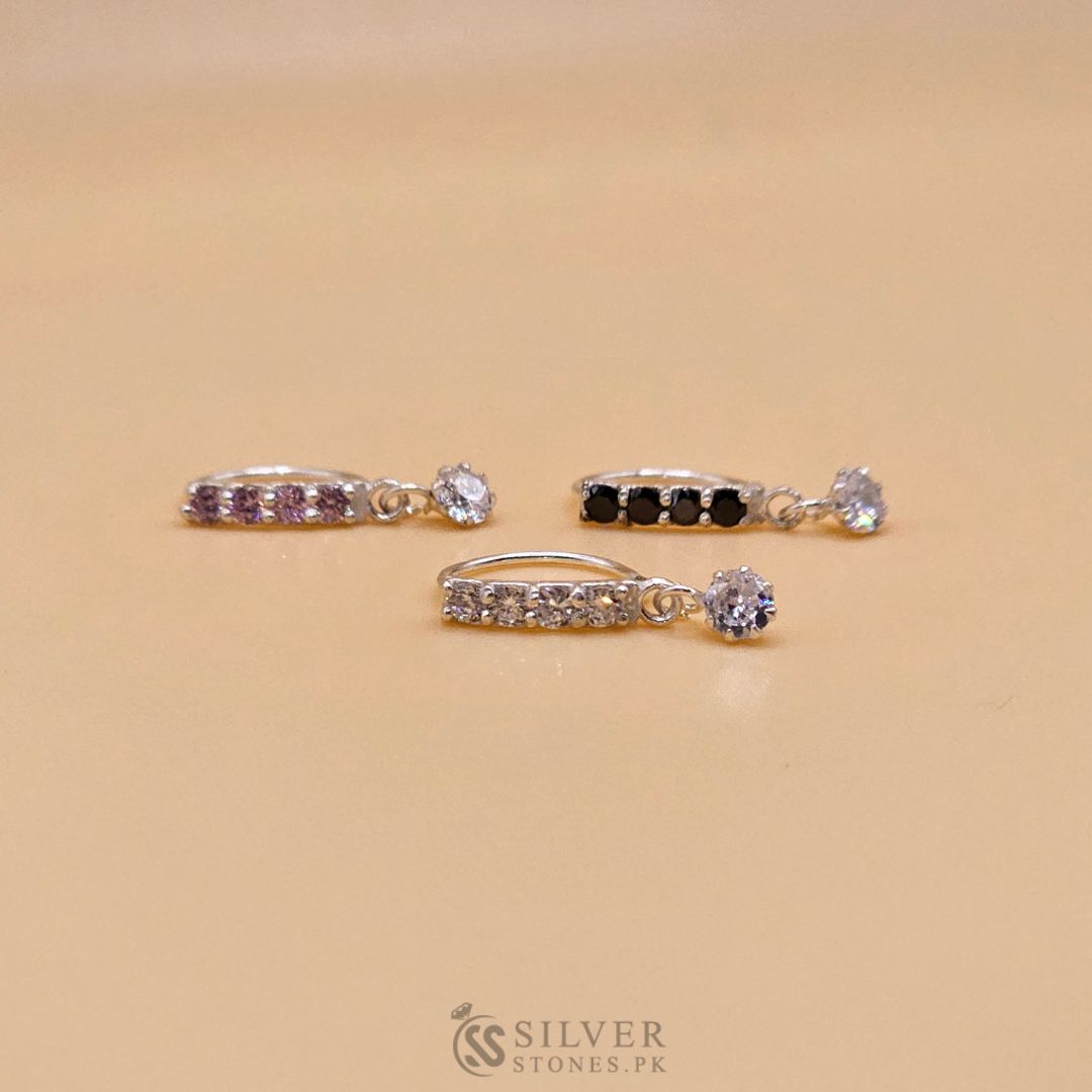 Silver (Chandi) Zircon Nose Ring - SilverStones.Pk
