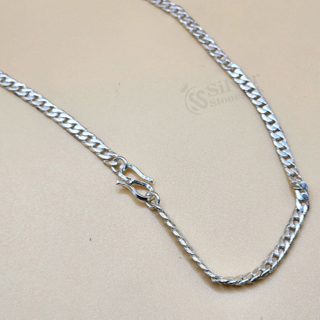 3 mm Silver (Chandi) Cuban Chain for Men’s!