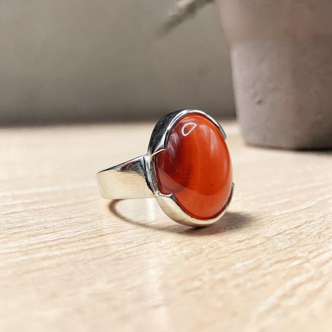 Real Aqeeq Silver (Chandi) Ring