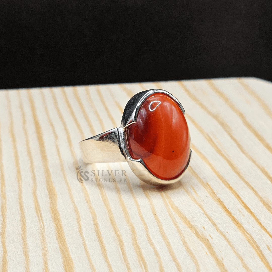 Real Aqeeq Silver (Chandi) Ring