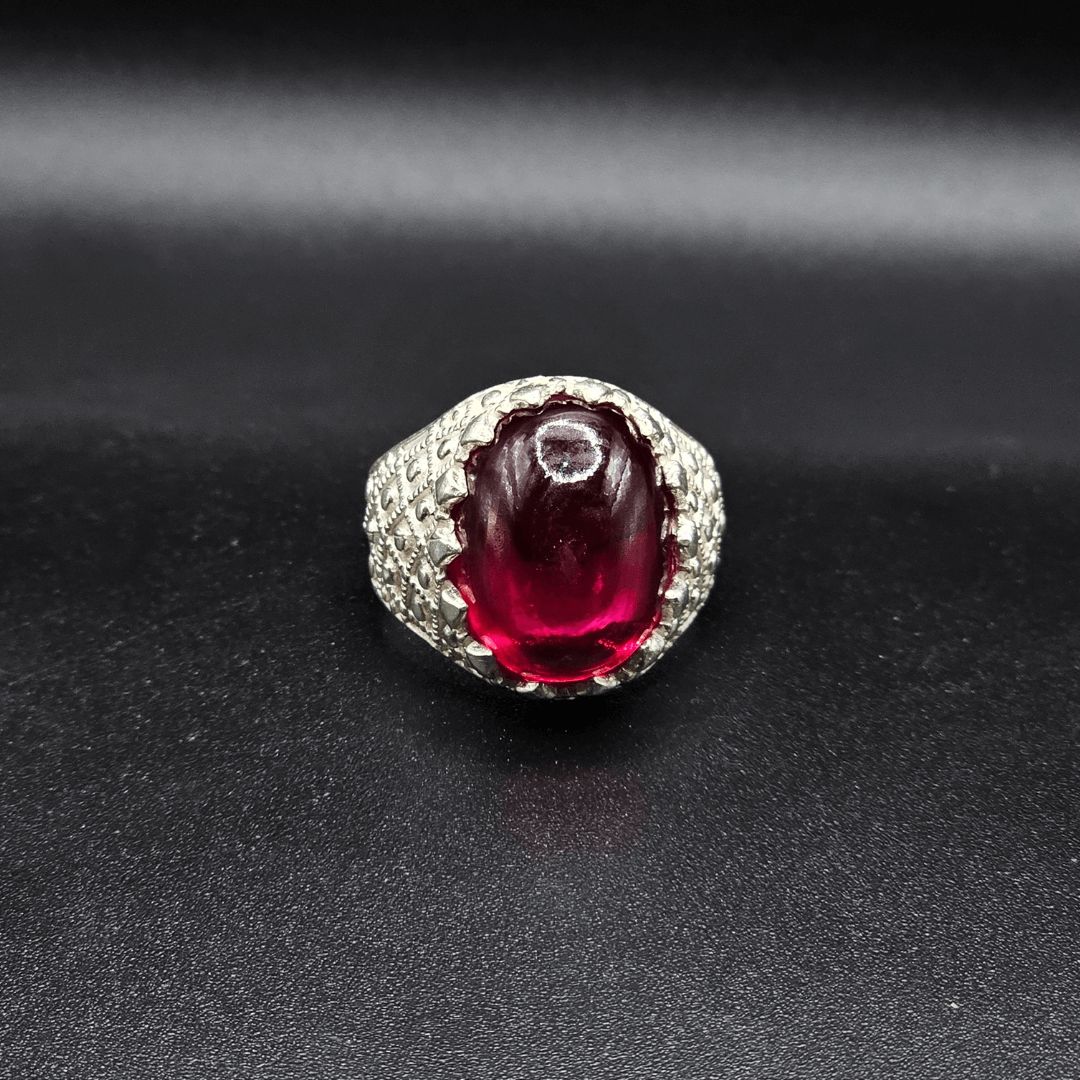 Irani Anari Real Yaqoot Silver Ring for Gents