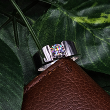 Moissanite Gents Silver Ring