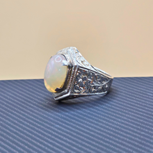 Handmade Pure Silver Opal Stone Ring for Gents