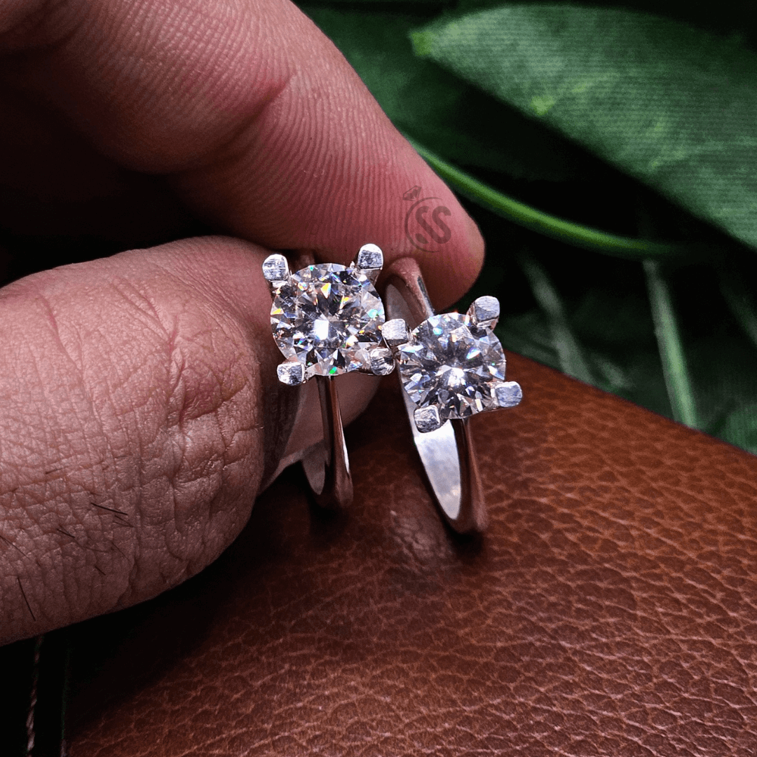 Ladies Moissanite Diamond Ring in Silver