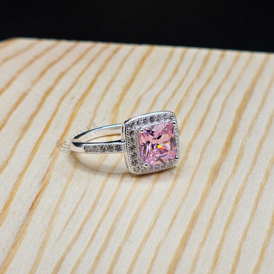 Zircon Sparkle: Italian 925 Silver Ring - SilverStones.Pk